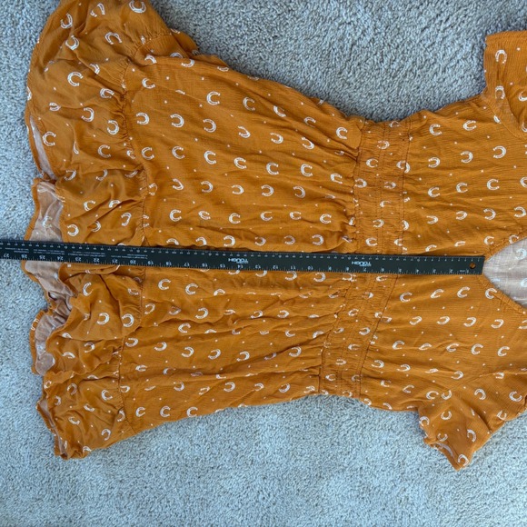 Idyllwind by Miranda Lambert XL Horseshoe Print Dress Smocked Waist V-Neck - Picture 9 of 11